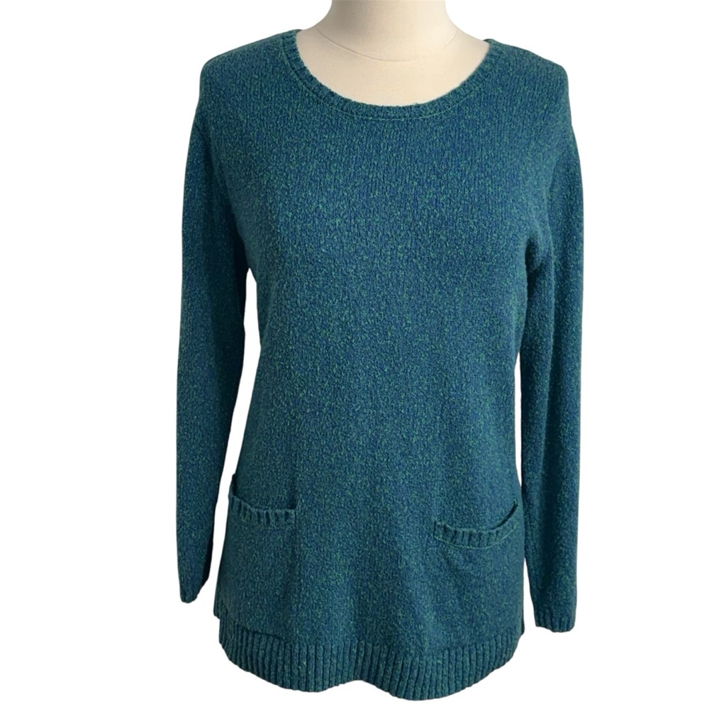 J. Jill Women's Long Sleeve Crew-neck Sweater Tunic, Blue-Green, Size:‎ XL